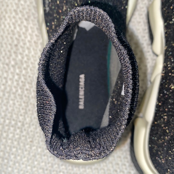 BALENCIAGA Speed Trainer 'Gold Metallic/Black' High-Top Sock Sneakers - Picture 9 of 16